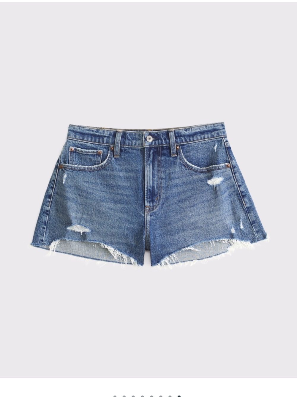 The Mom Short High-Rise Distressed Denim Shorts